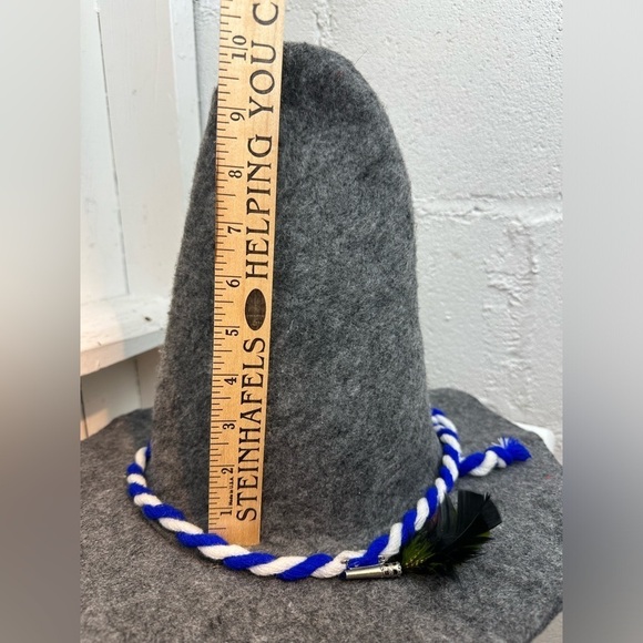 Bavarian Traditional German Type Oktoberfest Traditional Felt Hat Feather Gray - Picture 6 of 10